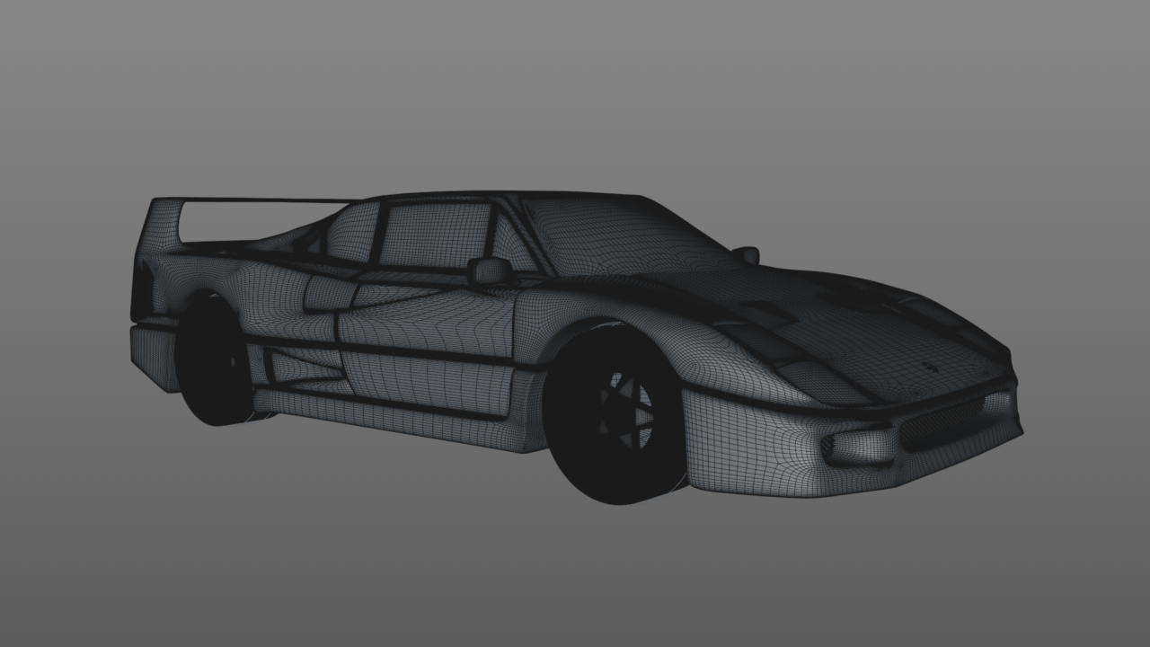 F40 Wireframe SUbdivided