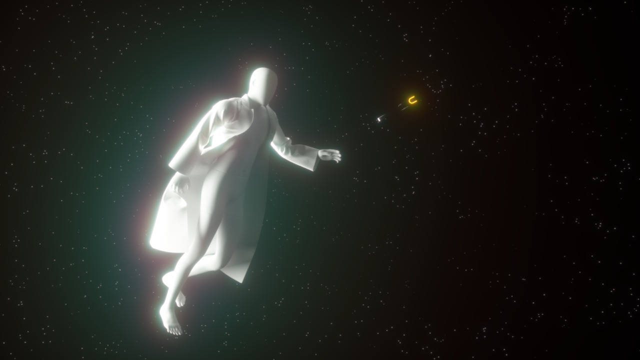 Main Character Floating In Space